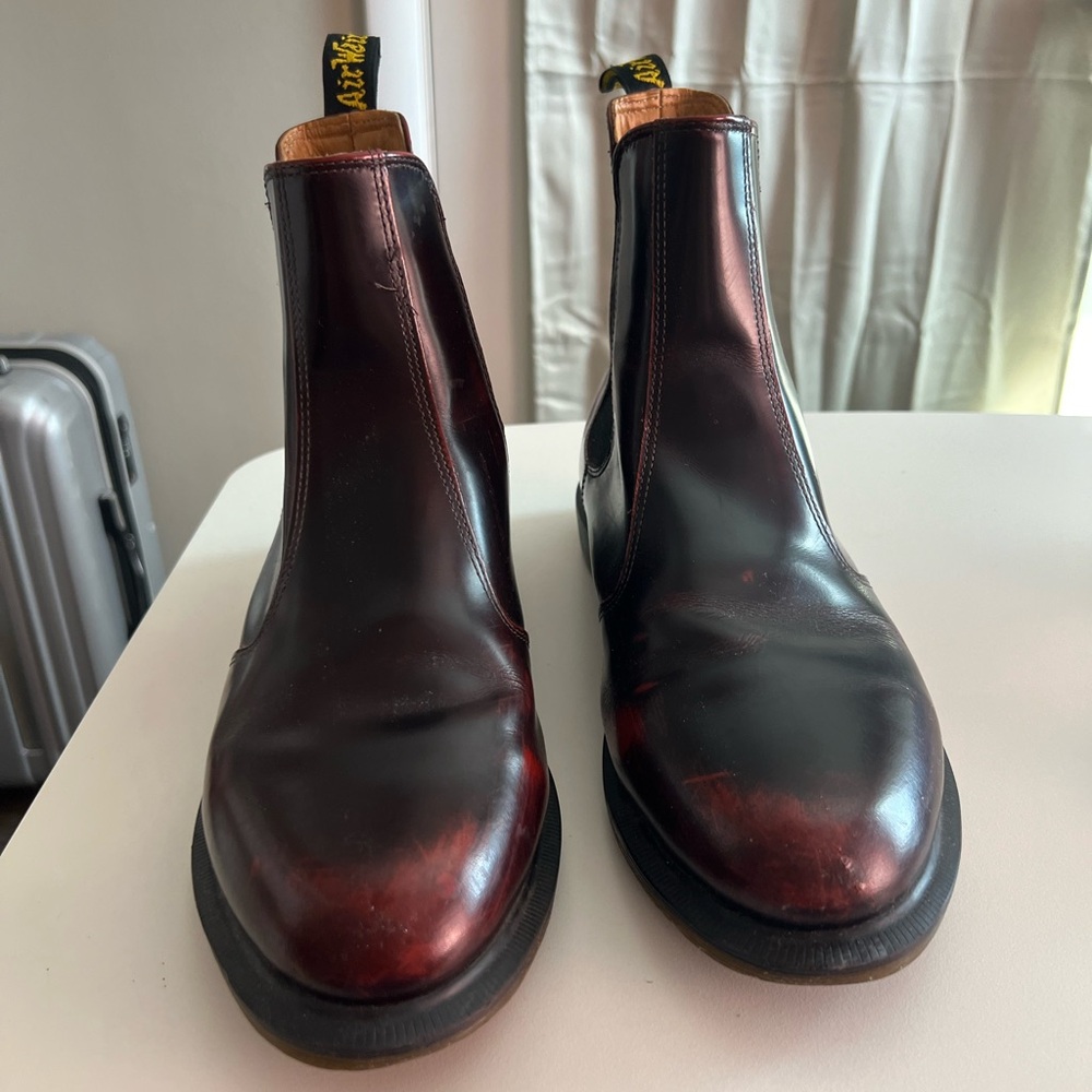 Dr. Martens women’s Flora Arcadia Chelsea boots in cherry red, size 9